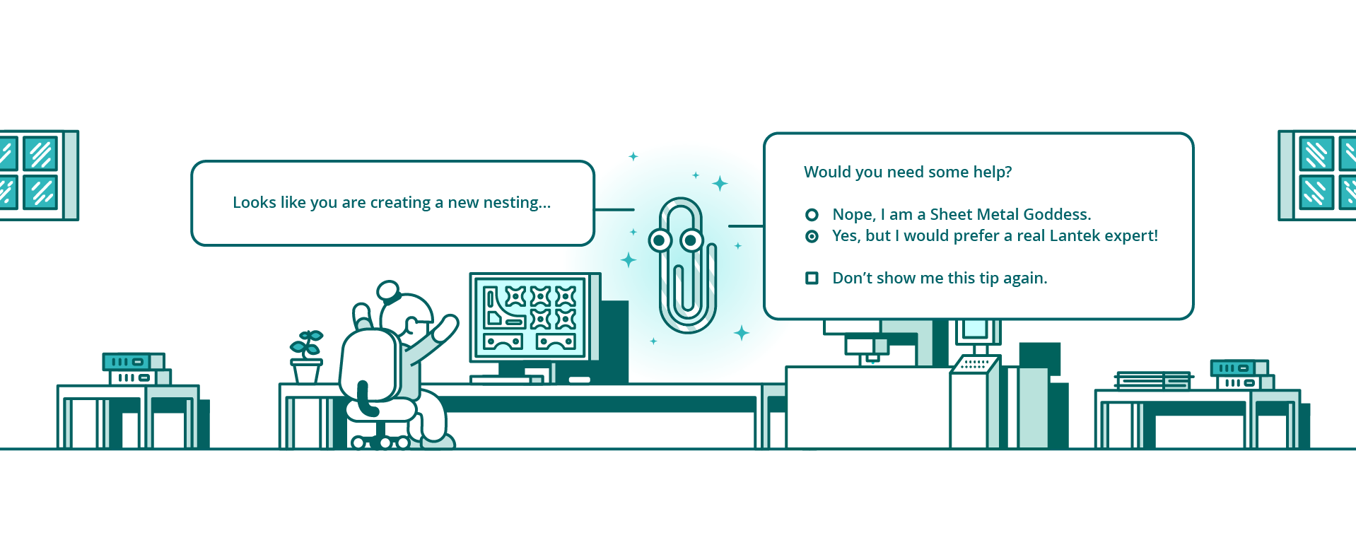 SHEET HAPPENS VI: Automatic and semi-automatic nesting aids