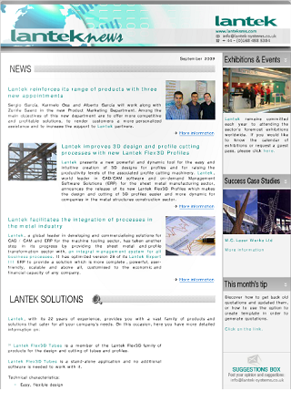 Lantek News 2009 9月