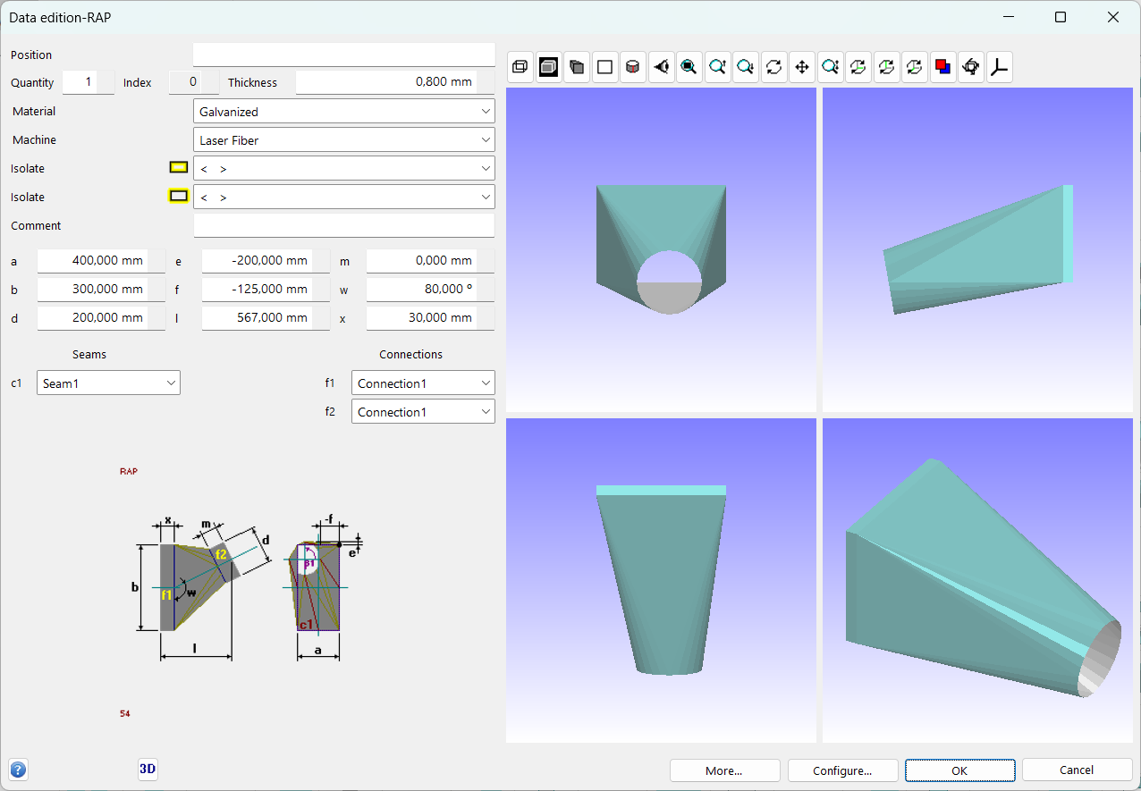 Lantek Expert Duct  - Édition de données